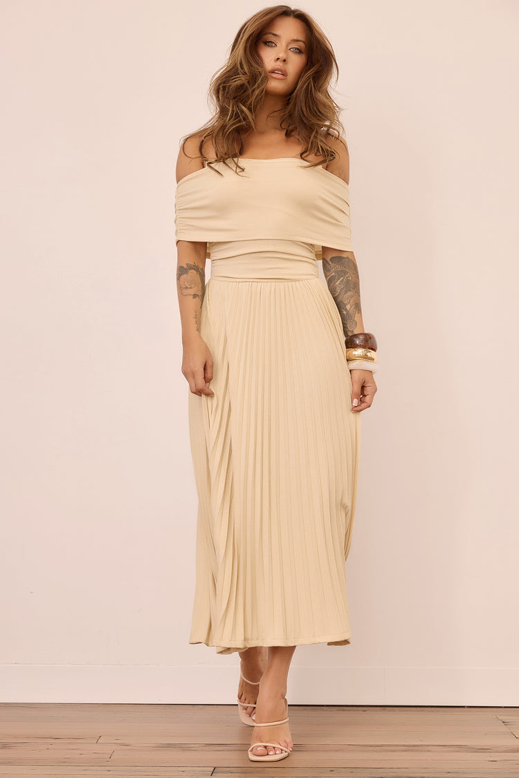 Refined Edge Jersey Maxi Dress - Beige for women