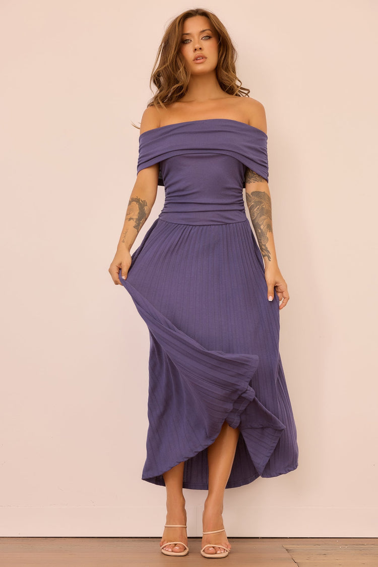 Refined Edge Jersey Maxi Dress - Midnight Blue for women