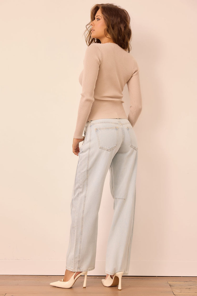 Ridgeway Knit Top - Beige for women