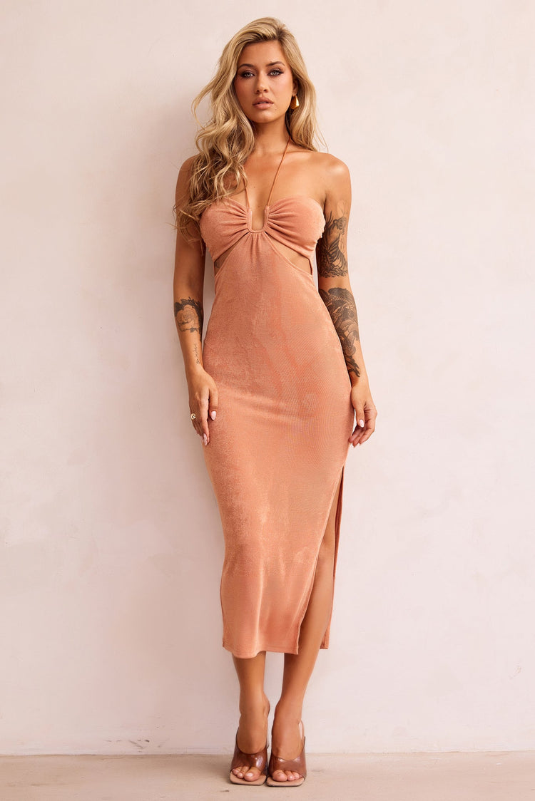 Right Now Midi Dress - Brown for women