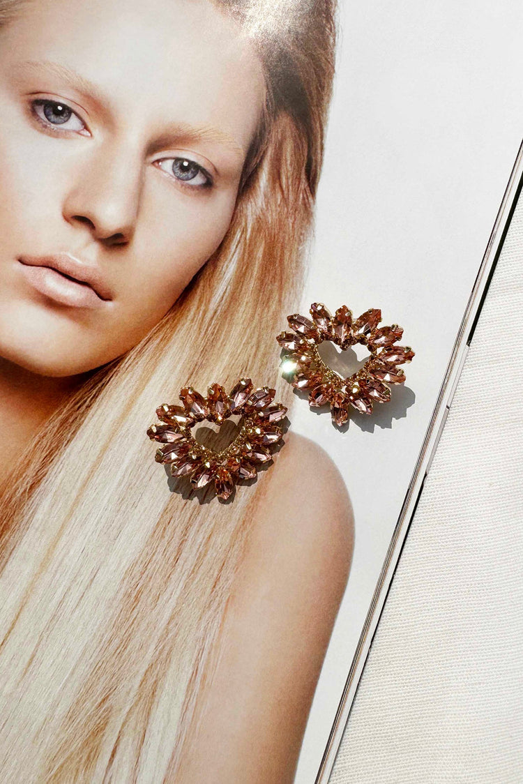 River Heartbeat Earrings - Rose Gold for women