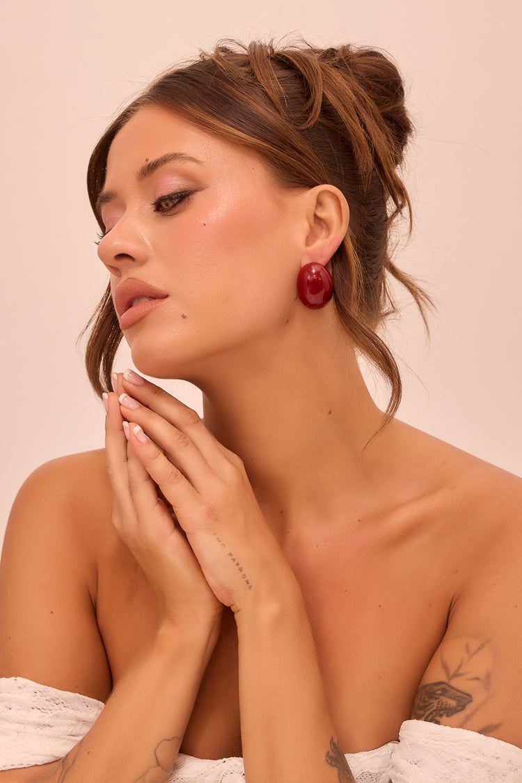 Rouge Halo Earrings - Wine for women
