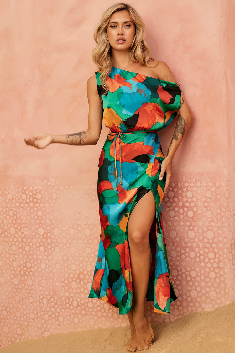 Ruby Romance Midi Dress - Aqua Multi for women