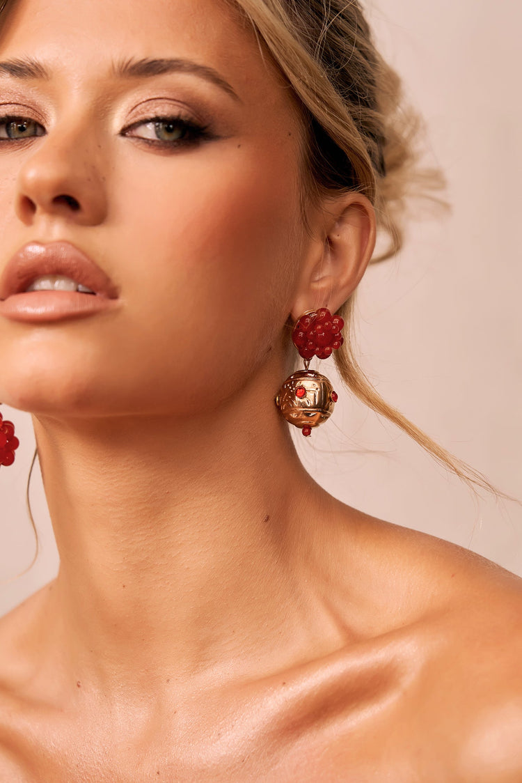 Running In Circle Earrings - Rust for women