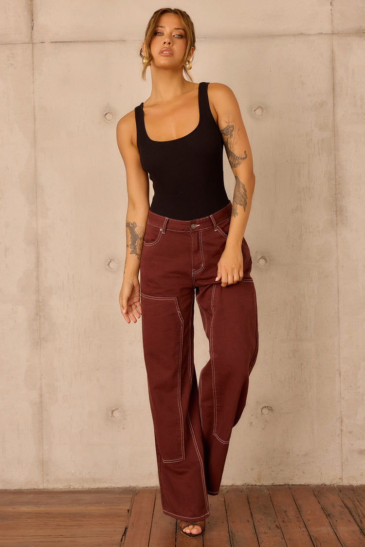 Rust Frontier Denim Jeans - Chocolate for women