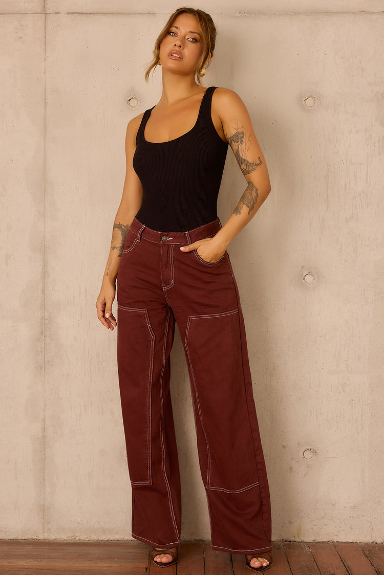 Rust Frontier Denim Jeans - Chocolate for women