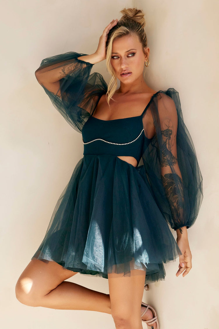 Saint Malo Mini Dress - Forest Green for women