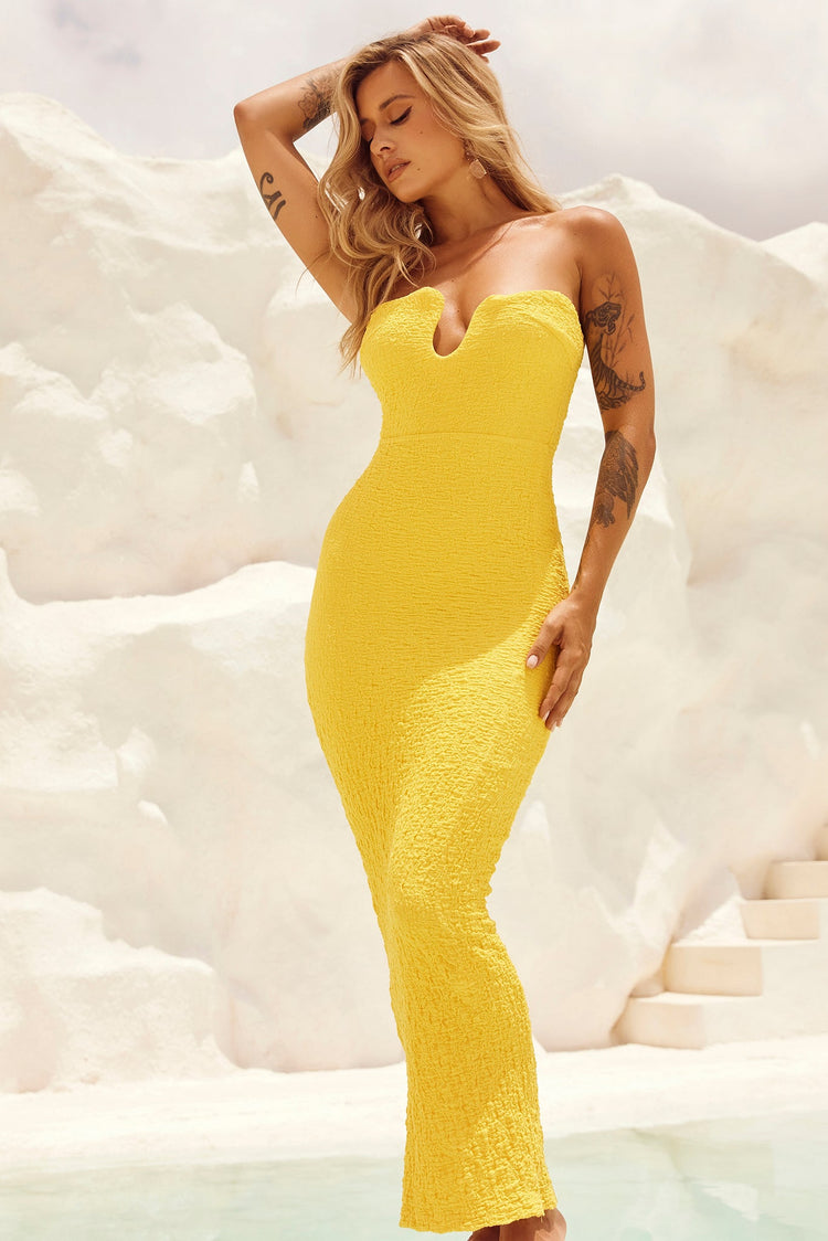 Saya Midi Dress - Yellow for women