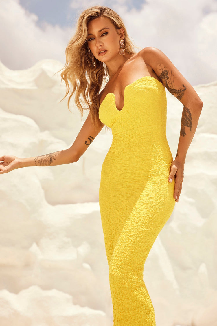 Saya Midi Dress - Yellow for women