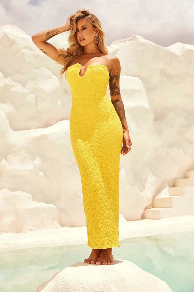 Saya Midi Dress - Yellow for women