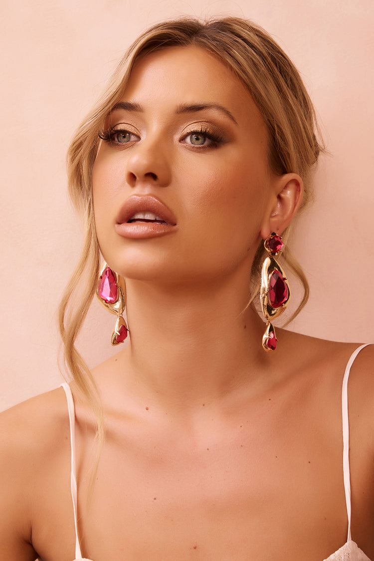 Scarlet Luxe Earrings - Pink for women