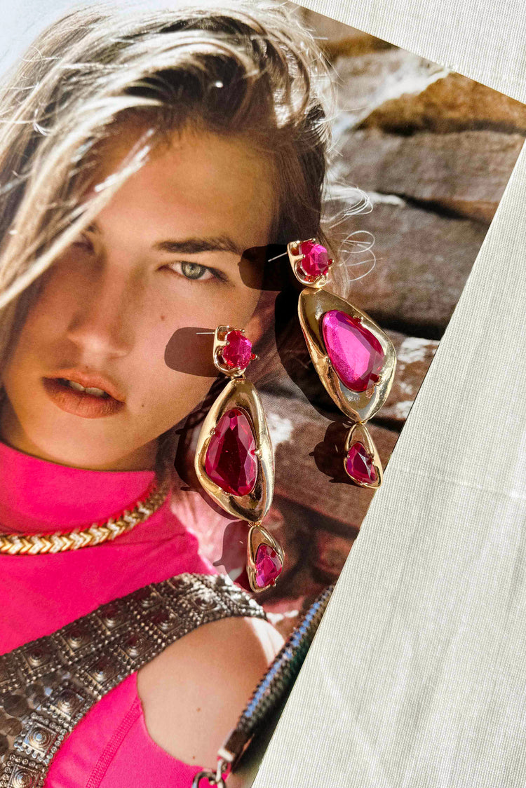 Scarlet Luxe Earrings - Pink for women