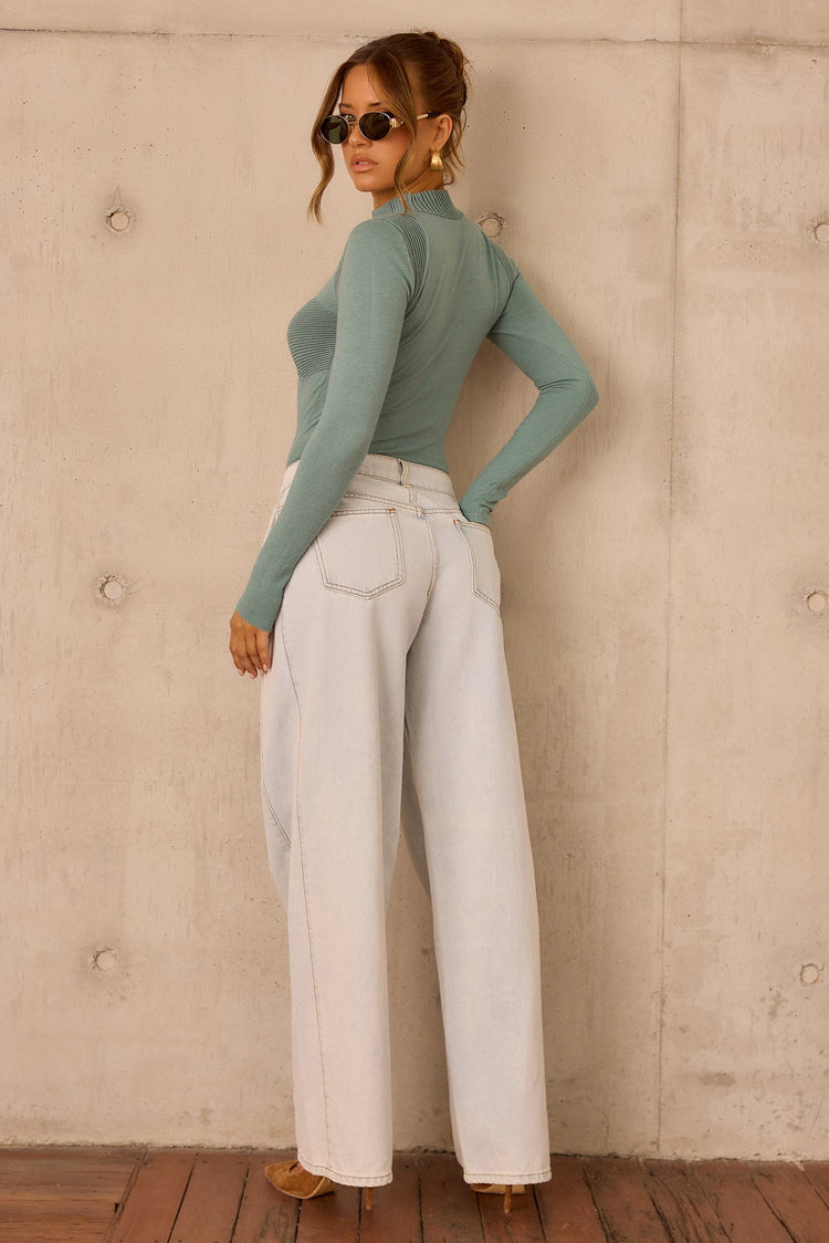 Sculpted Verse Knit Bodysuit - Sage for women