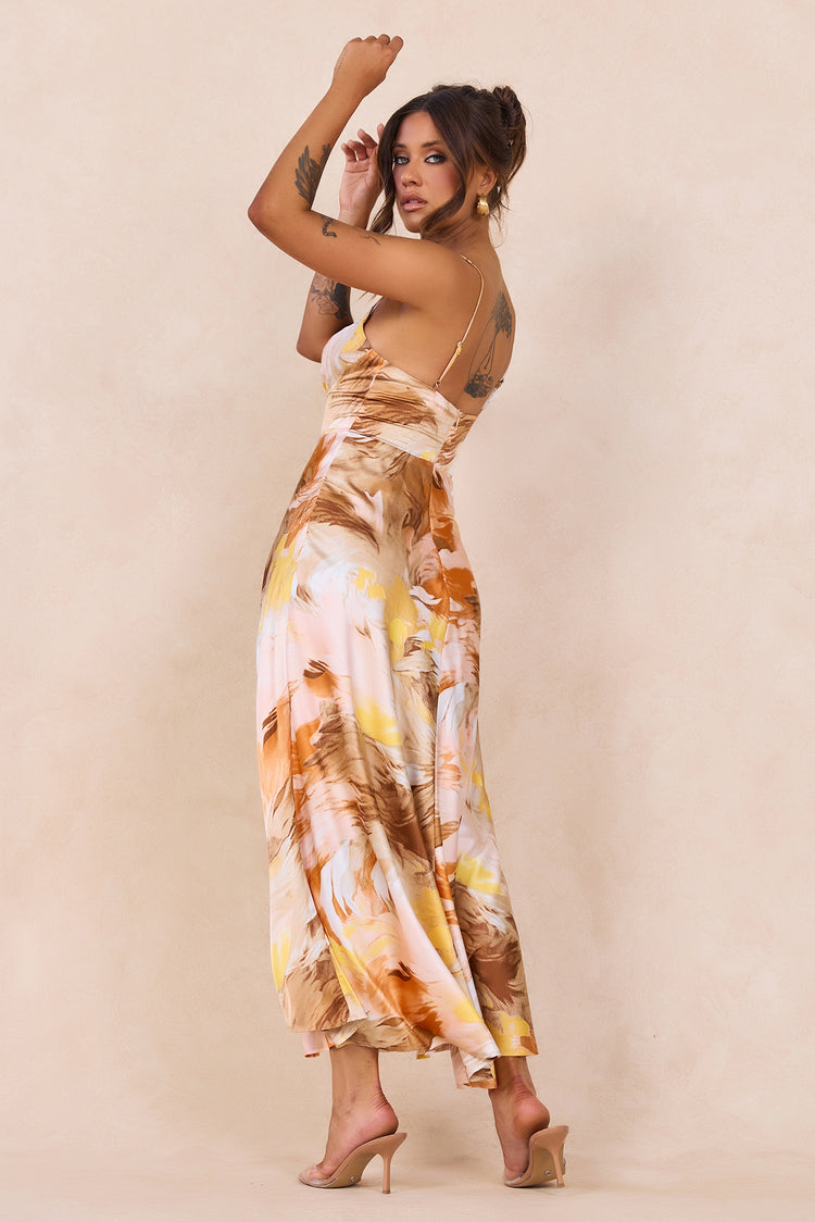 Send Love Maxi Dress - Orange Multi for women
