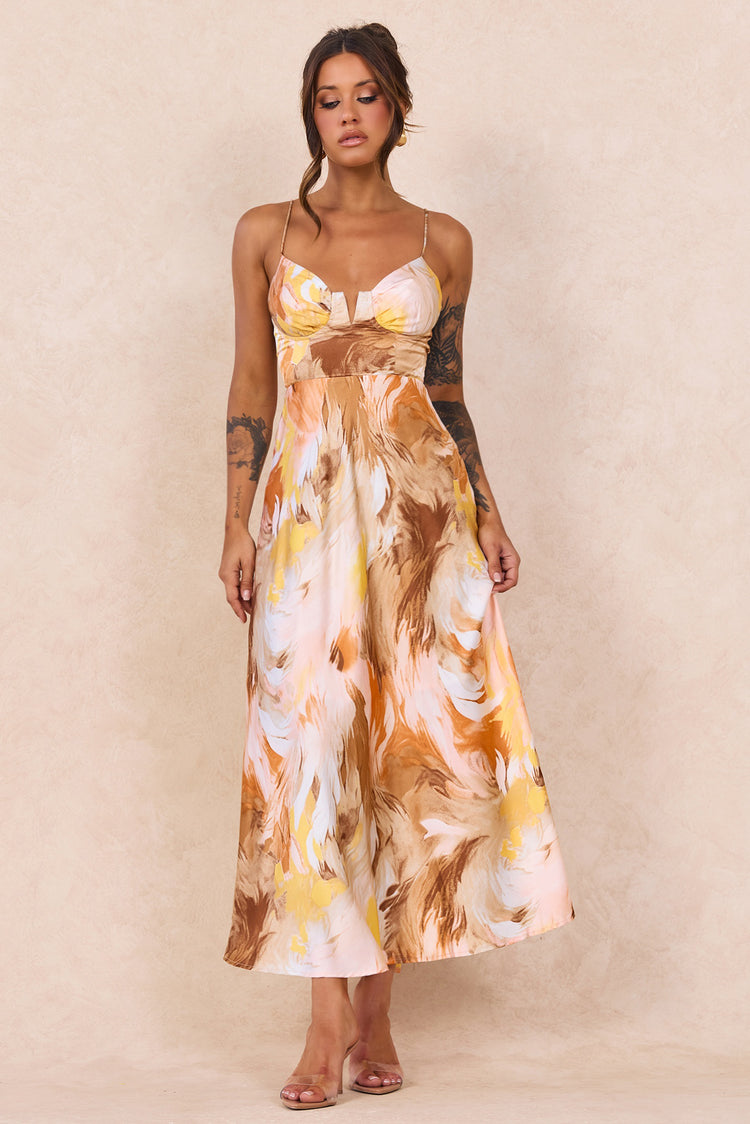 Send Love Maxi Dress - Orange Multi for women