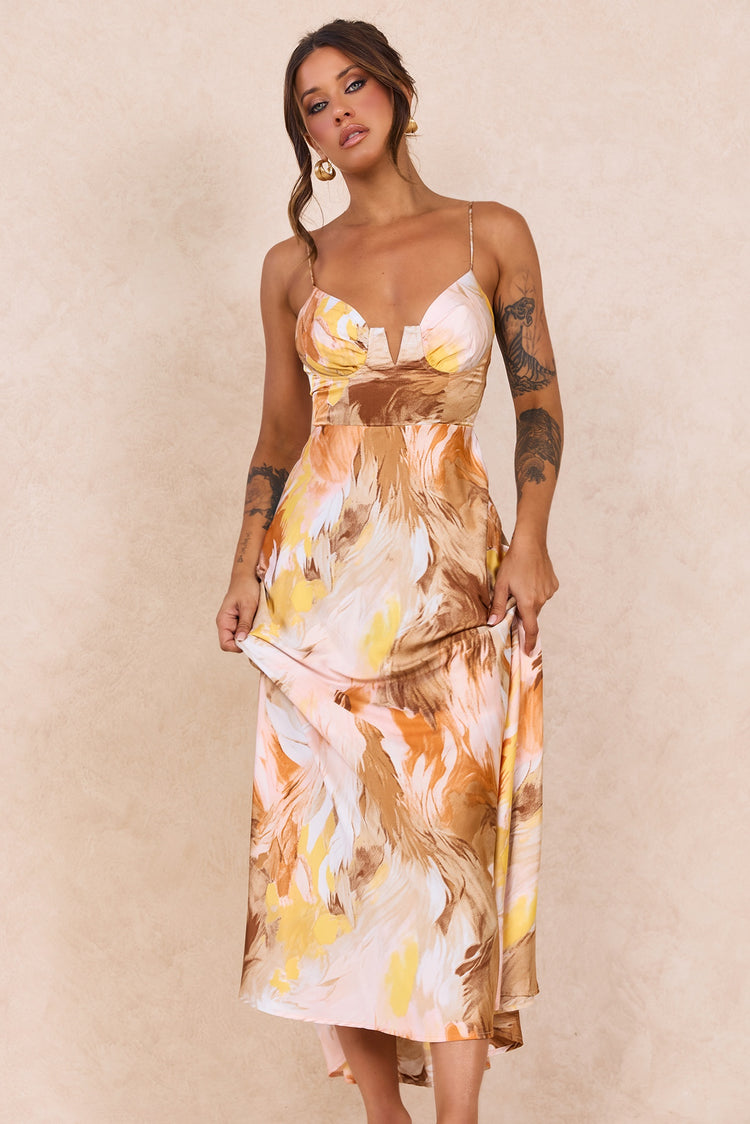 Send Love Maxi Dress - Orange Multi for women