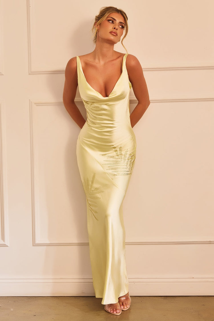 Serein Drape Maxi Dress - Yellow for women