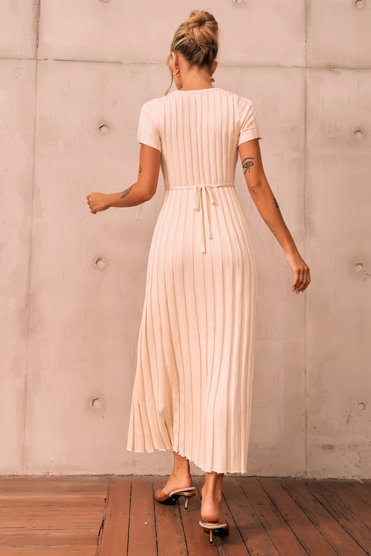 She Made Me Knit Maxi Dress - Beige for women