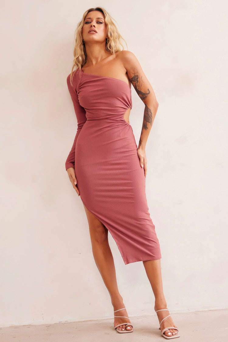Sheer Glow Midi Dress - Antique Rose for women