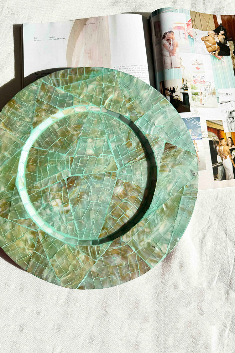 Shine Carry Decorative Plate - Sea Green for women