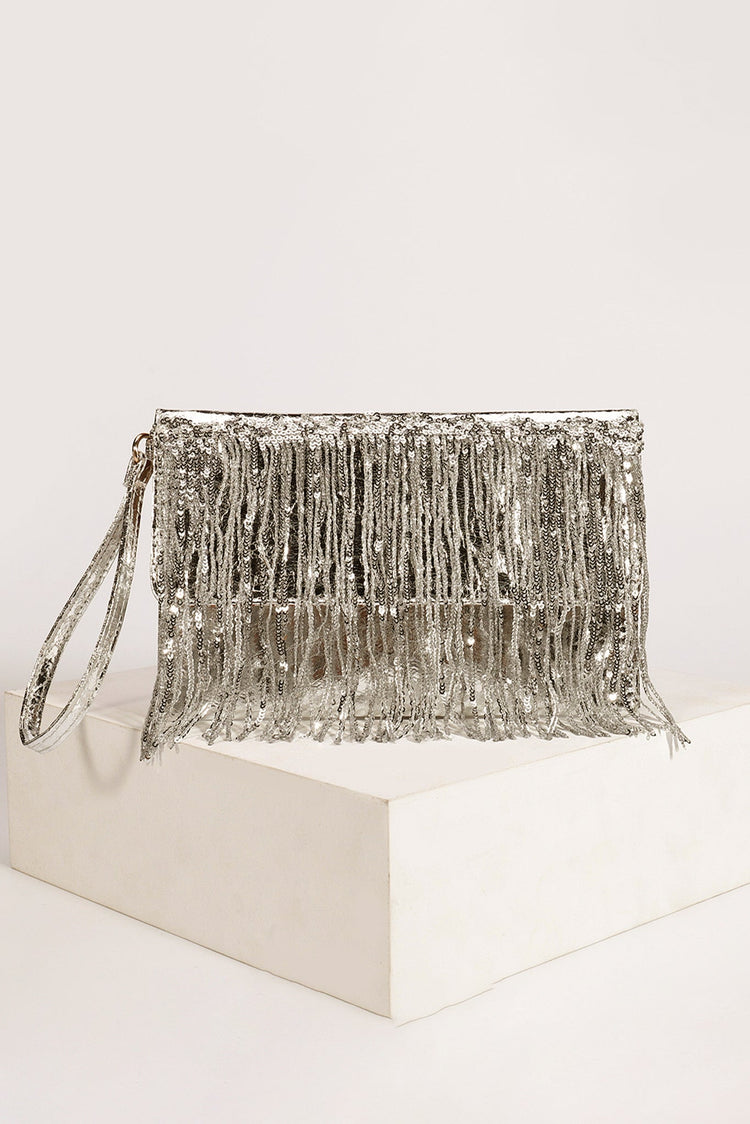 Shine With Me Clutch Bag - Sliver for women