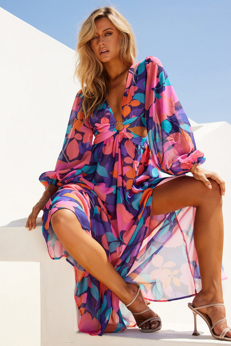 Shooting Stars Maxi Dress - Purple Multi for women