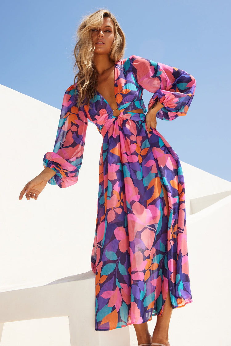 Shooting Stars Maxi Dress - Purple Multi for women