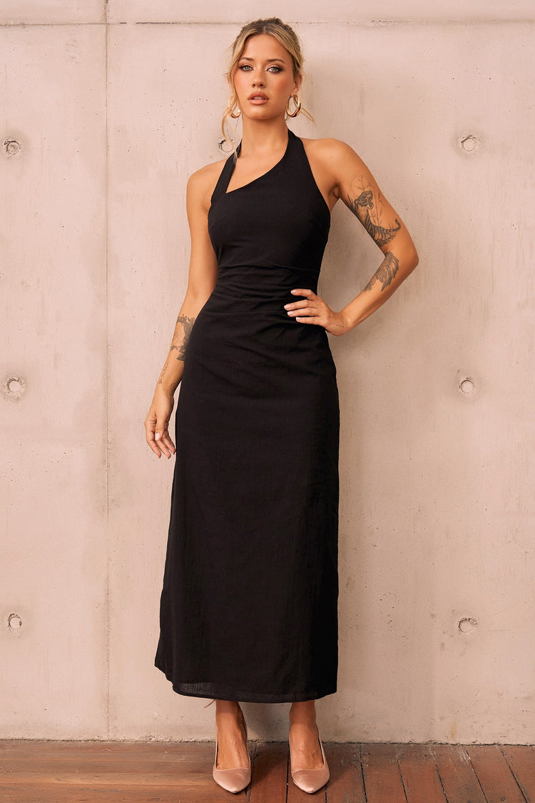 Shot Twist Maxi Dress - Black for women