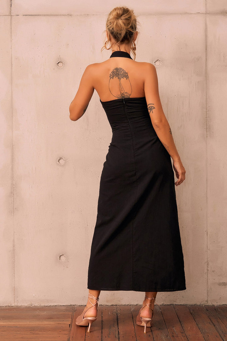 Shot Twist Maxi Dress - Black for women