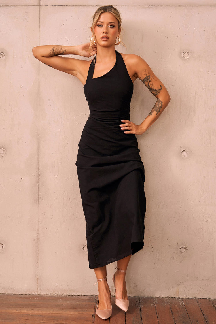Shot Twist Maxi Dress - Black for women