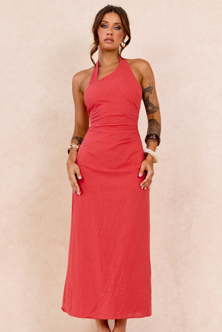 Shot Twist Maxi Dress - Red for women