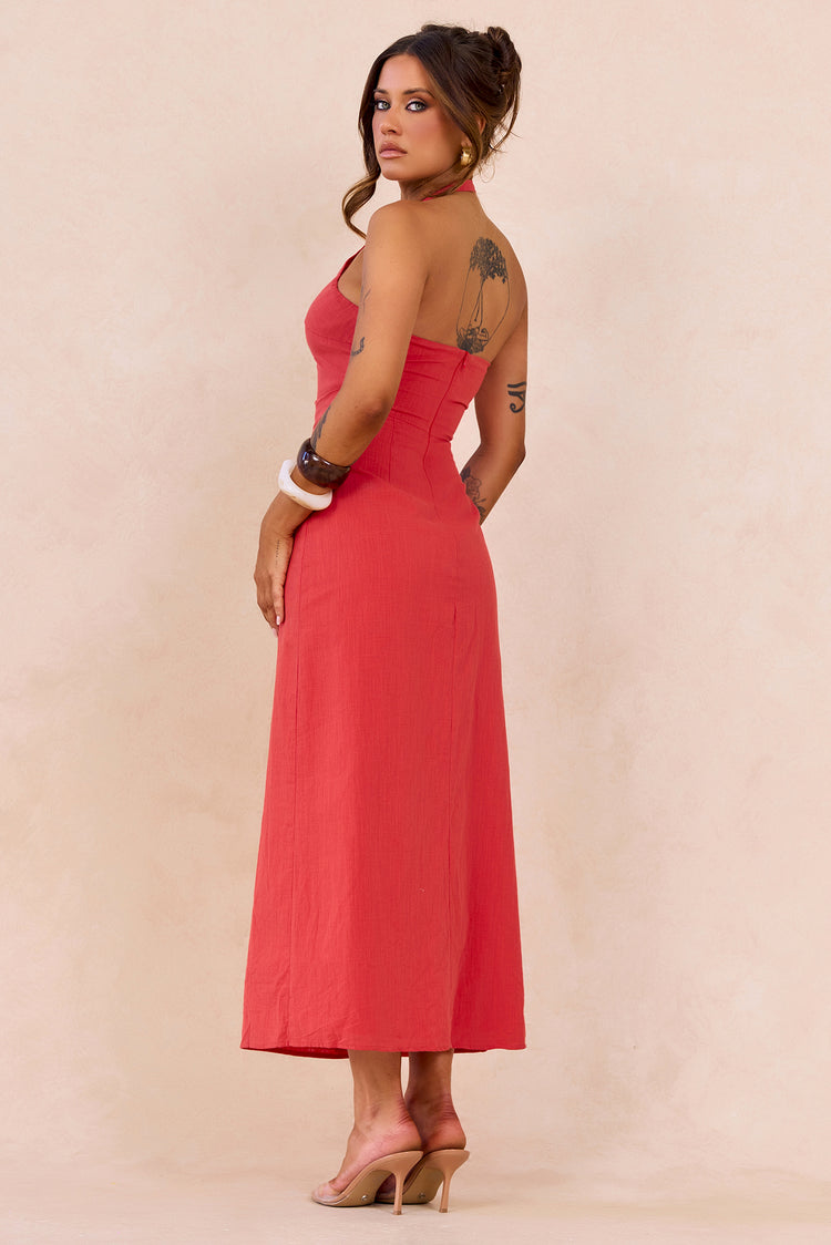 Shot Twist Maxi Dress - Red for women
