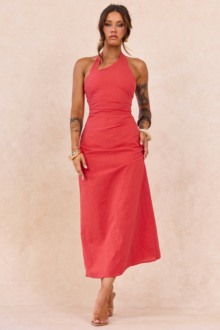 Shot Twist Maxi Dress - Red for women