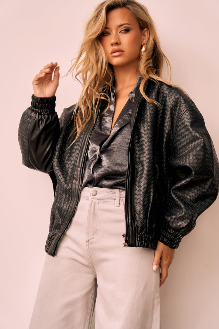 Singin' In The Wind Vegan Leather Jacket - Black for women