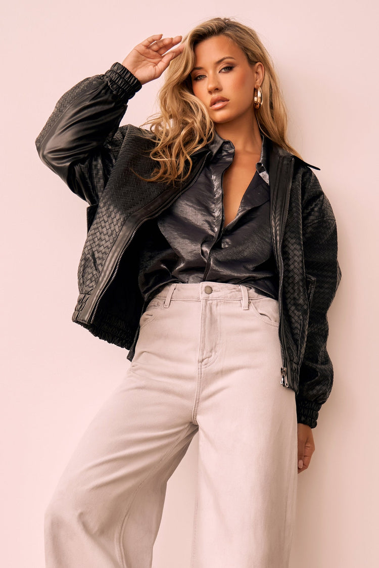 Singin' In The Wind Vegan Leather Jacket - Black for women