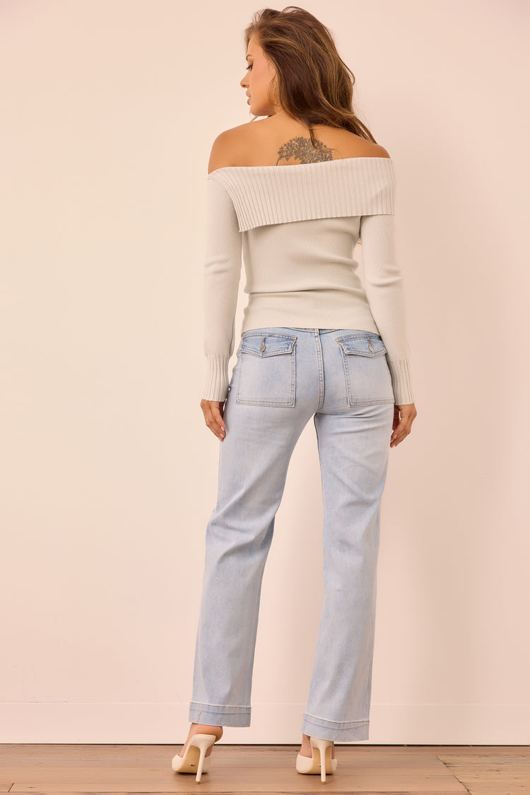 Soft Touch Knit Top - Grey for women