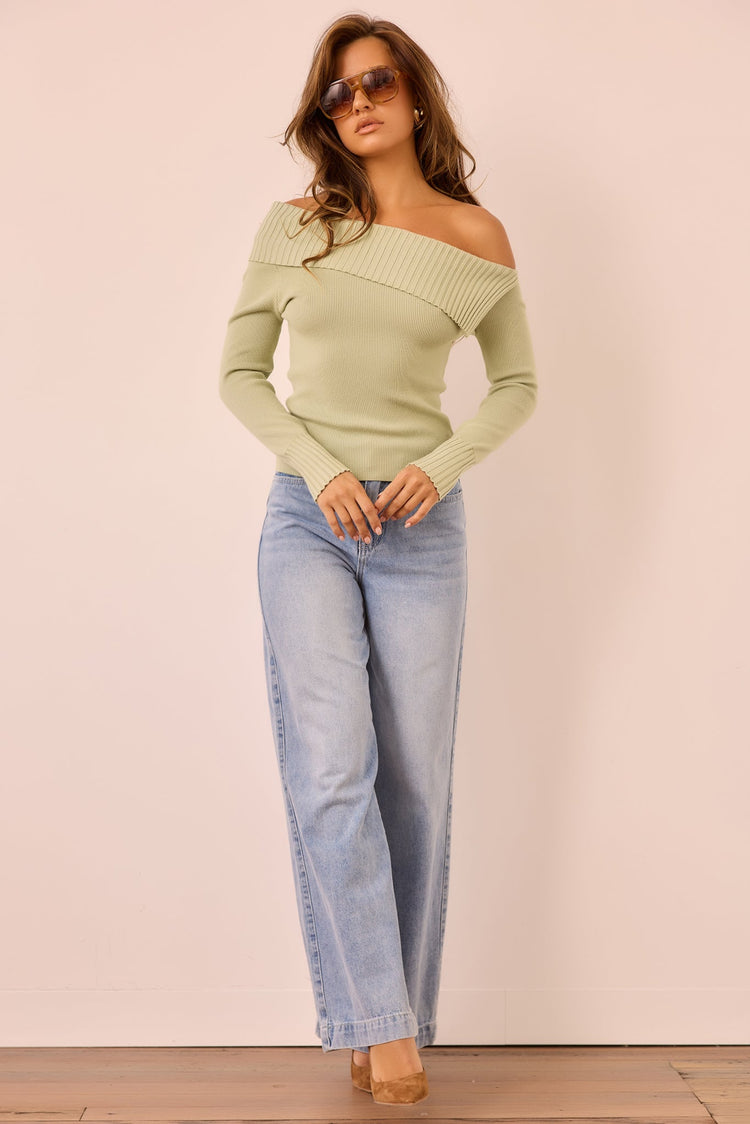 Soft Touch Knit Top - Sage for women