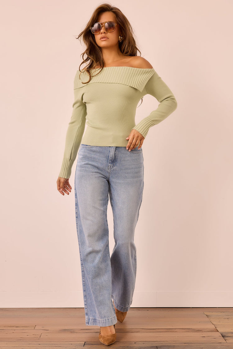 Soft Touch Knit Top - Sage for women