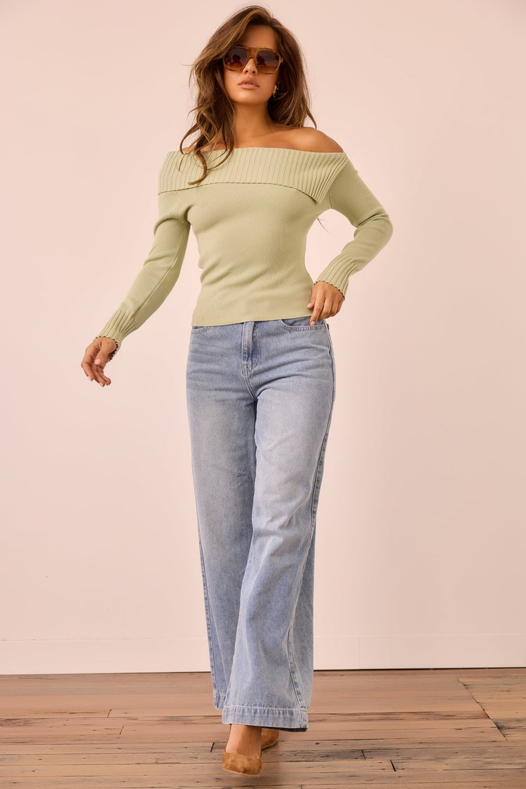 Soft Touch Knit Top - Sage for women