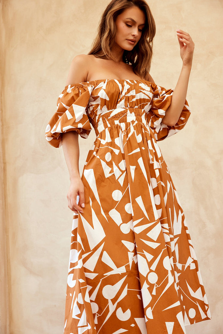 Sonja Midi Dress - Tan for women