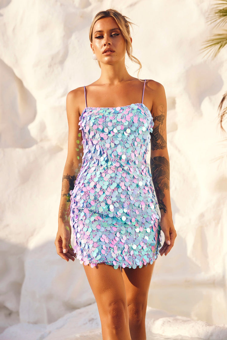 Sparks Fly Mini Dress - Aqua for women