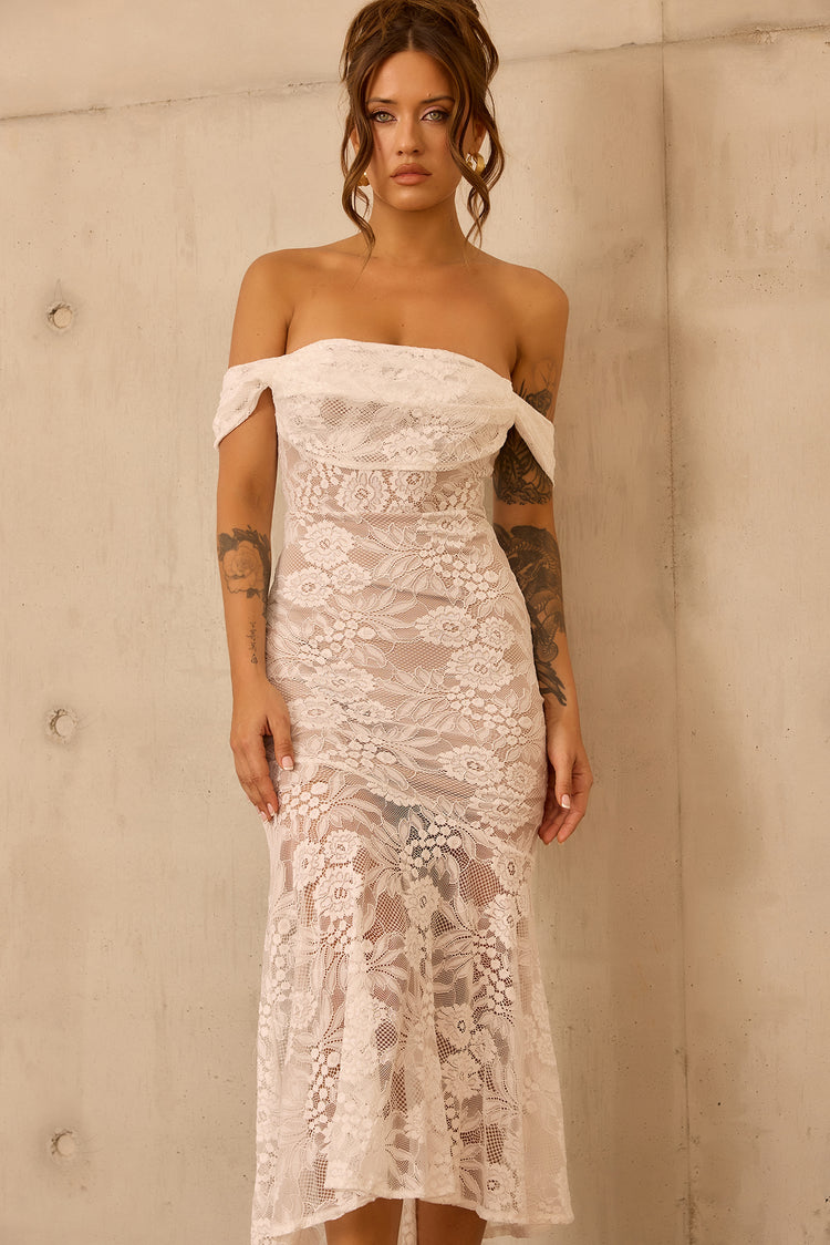 Style Stories Lace Maxi Dress - White for women