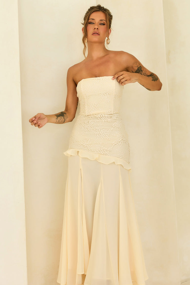 Sugar Reverie Lace Maxi Dress - Ivory for women
