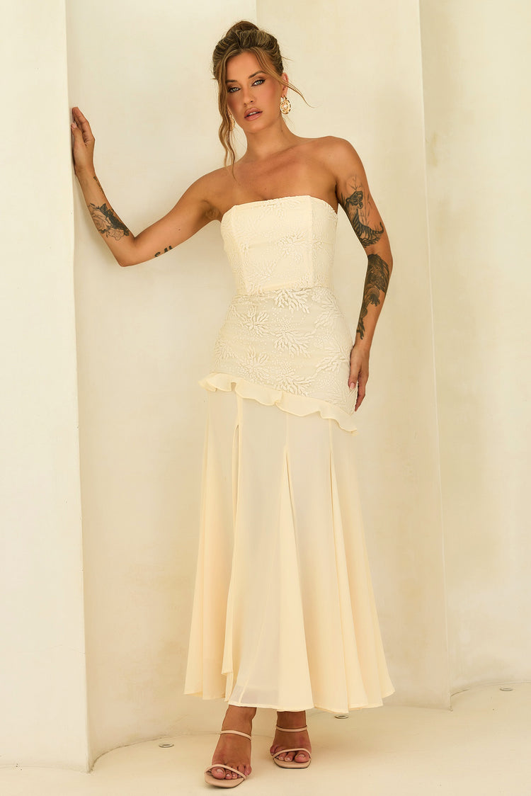 Sugar Reverie Lace Maxi Dress - Ivory for women