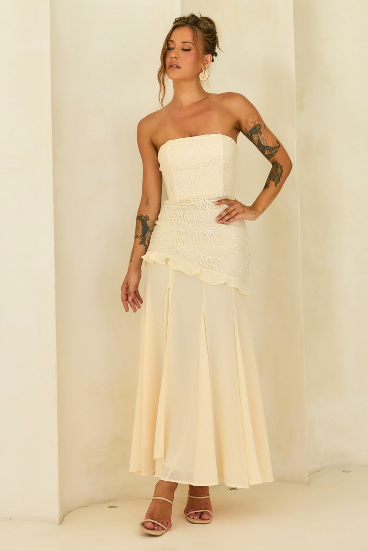 Sugar Reverie Lace Maxi Dress - Ivory for women
