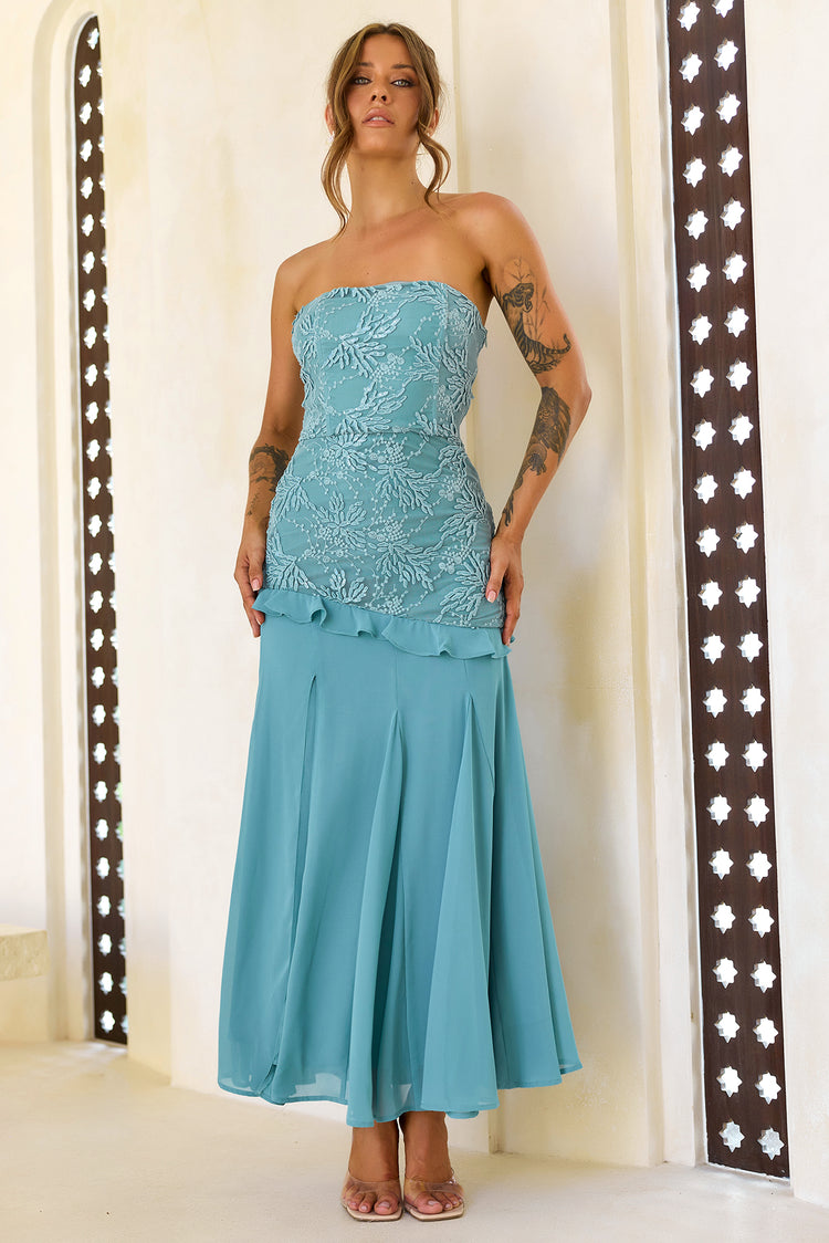 Sugar Reverie Lace Maxi Dress - Sage for women