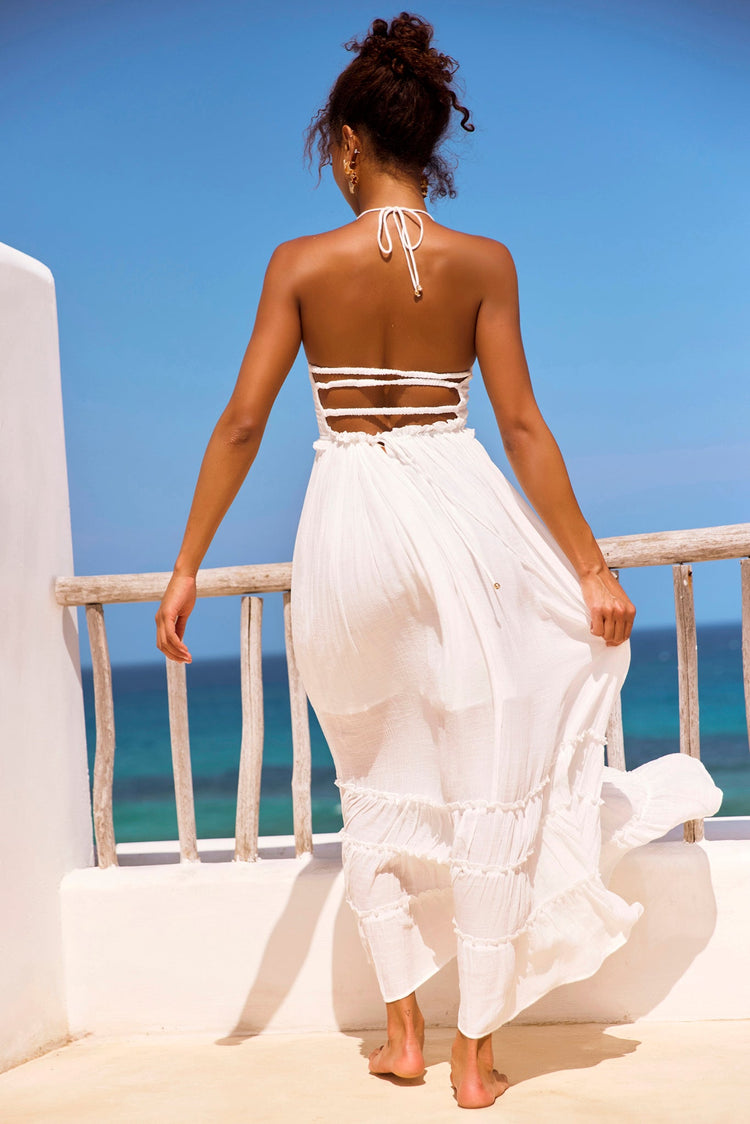 Sun Setter Maxi Dress - White for women