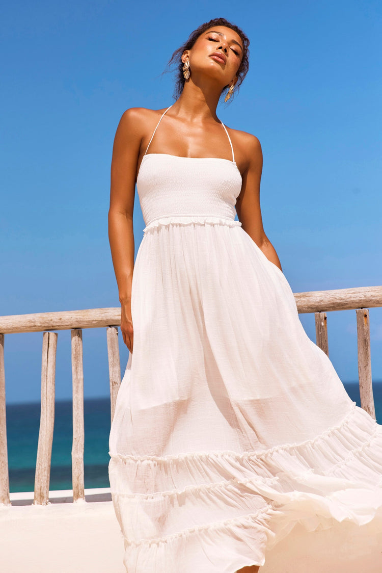 Sun Setter Maxi Dress - White for women