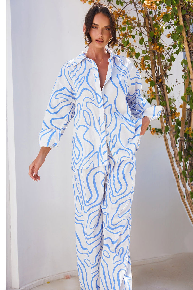 Sunlights In Capri Shirt - Blue for women