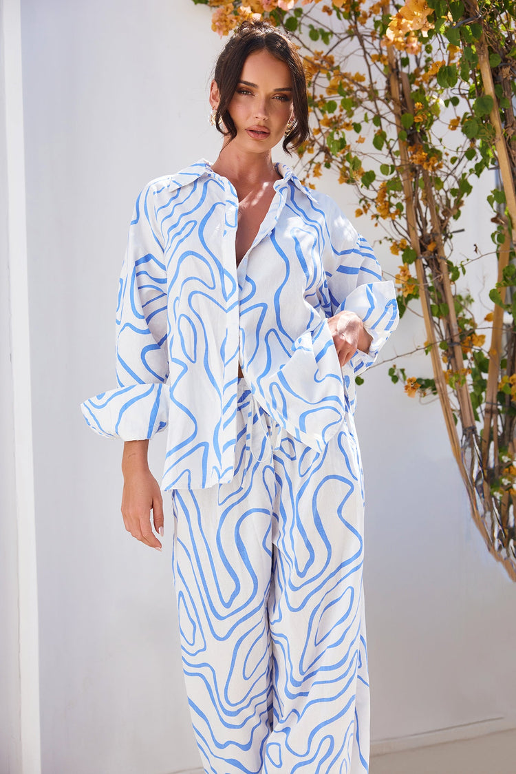 Sunlights In Capri Shirt - Blue for women